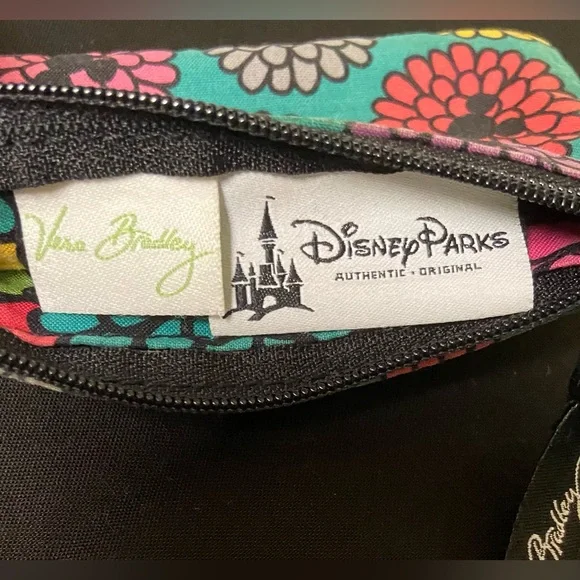Vera Bradley Disney Parks Magical Bloom zip ID wallet with key ring. ID window. - Picture 3 of 10